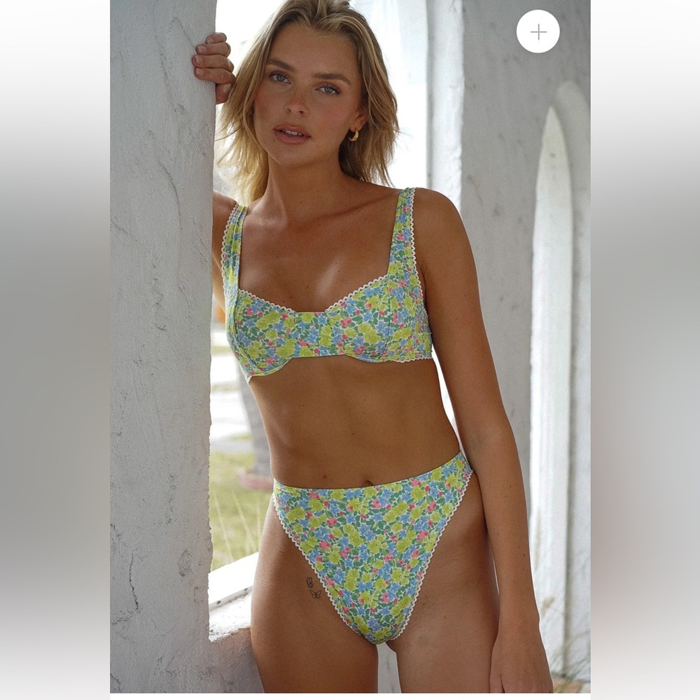 YLLW THE LABEL Lace Trim Bikini — Palisades Top and Bottom